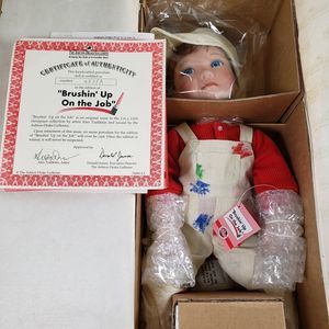 THE ASHTON-DRAKE GALLERIES “BRUSHIN’ UP ON THE JOB” HANDCRAFTED PORCELAIN DOLL